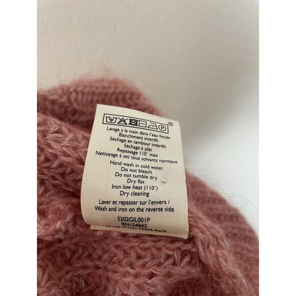 Sezane Sweater Cardigan Fuzzy Wool Mohair Ribbed Knit Achille - Picture 5 of 13